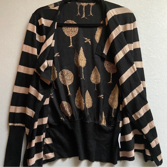 Clements Ribeiro Portobello Wool Blend Cardigan Floral Print Knit Open Wrap S/M - Picture 4 of 7